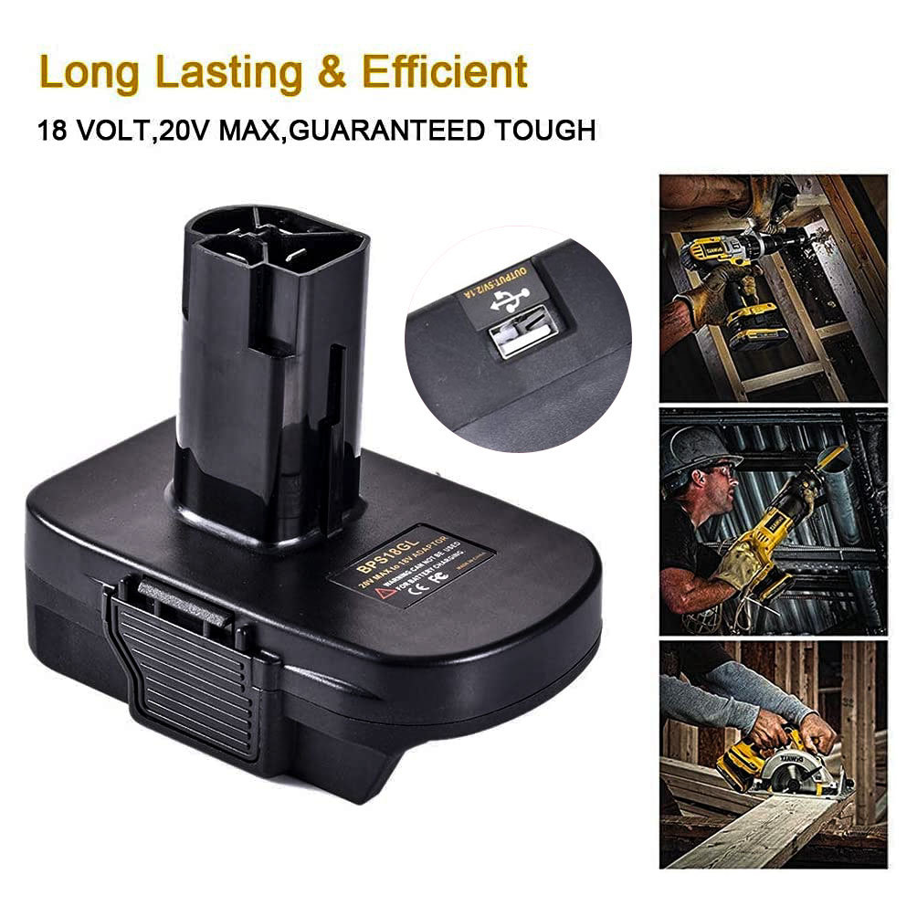 Replacement for Dewalt Milwaukee Battery BPS18GL DM18GL to 18V Craftsman with USB