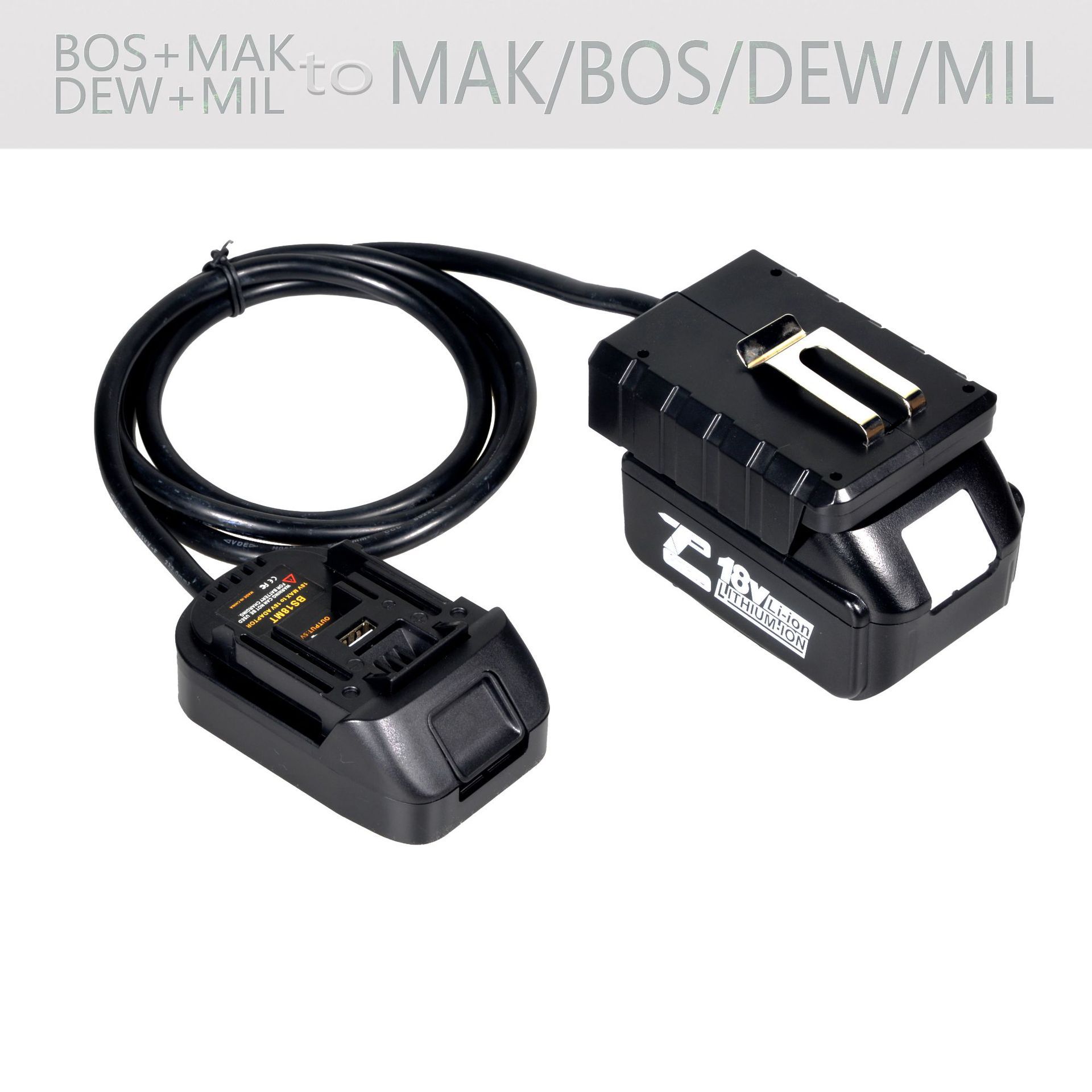 Suitable for 18V Makita Dewalt Bosch MiWakki Lithium Battery Tool Weight Reducer Buckle Interchangeable Extension Cord