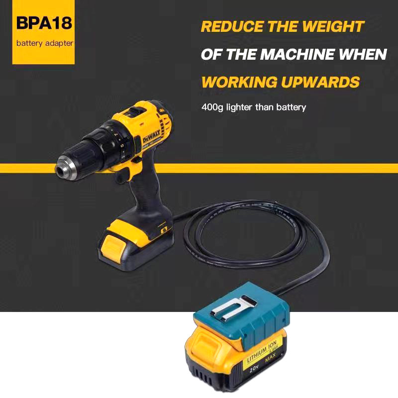 Suitable for 18V Makita Dewalt Bosch MiWakki Lithium Battery Tool Weight Reducer Buckle Interchangeable Extension Cord