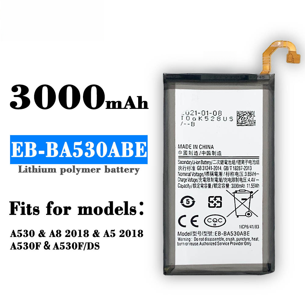 Compatible Samsung A530/A8/A5 EB-BA530ABE Phone Battery 3000mAh