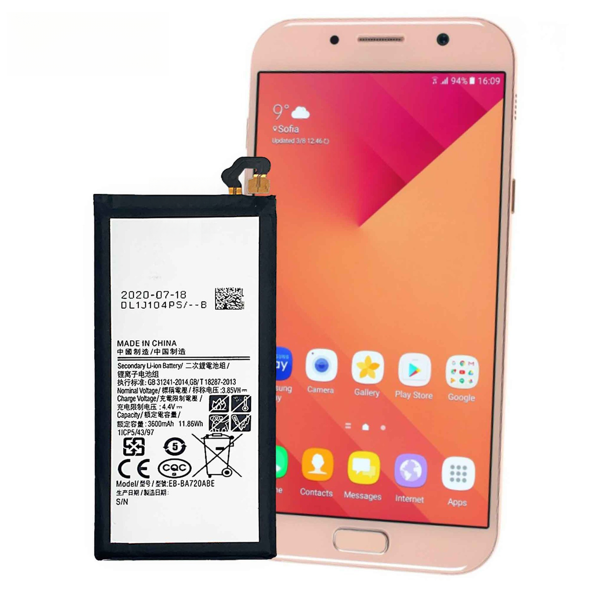 Samsung A720/A7 2017 Phone Battery EB-BA720ABE Large Capacity Built-in Battery