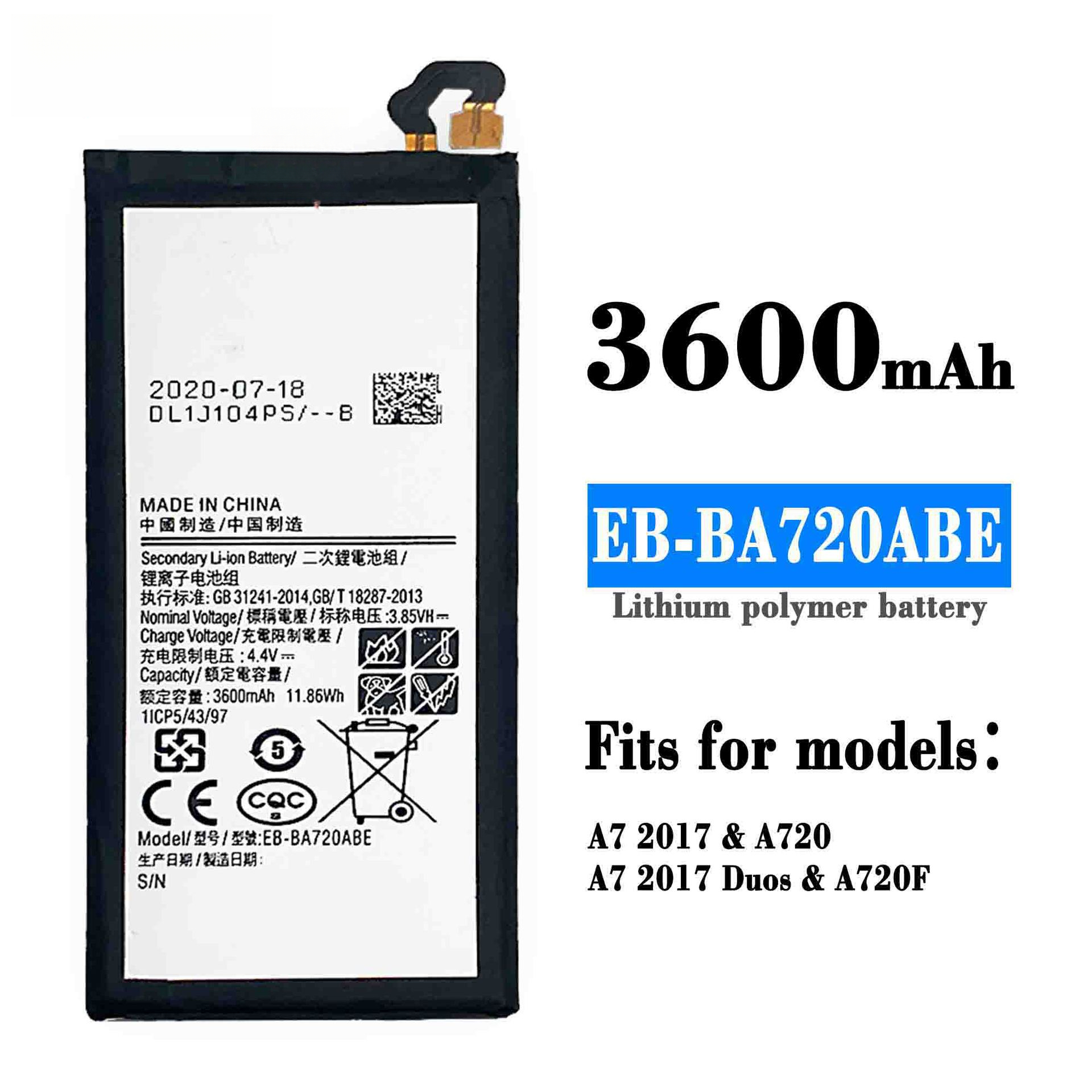 Samsung A720/A7 2017 Phone Battery EB-BA720ABE Large Capacity Built-in Battery