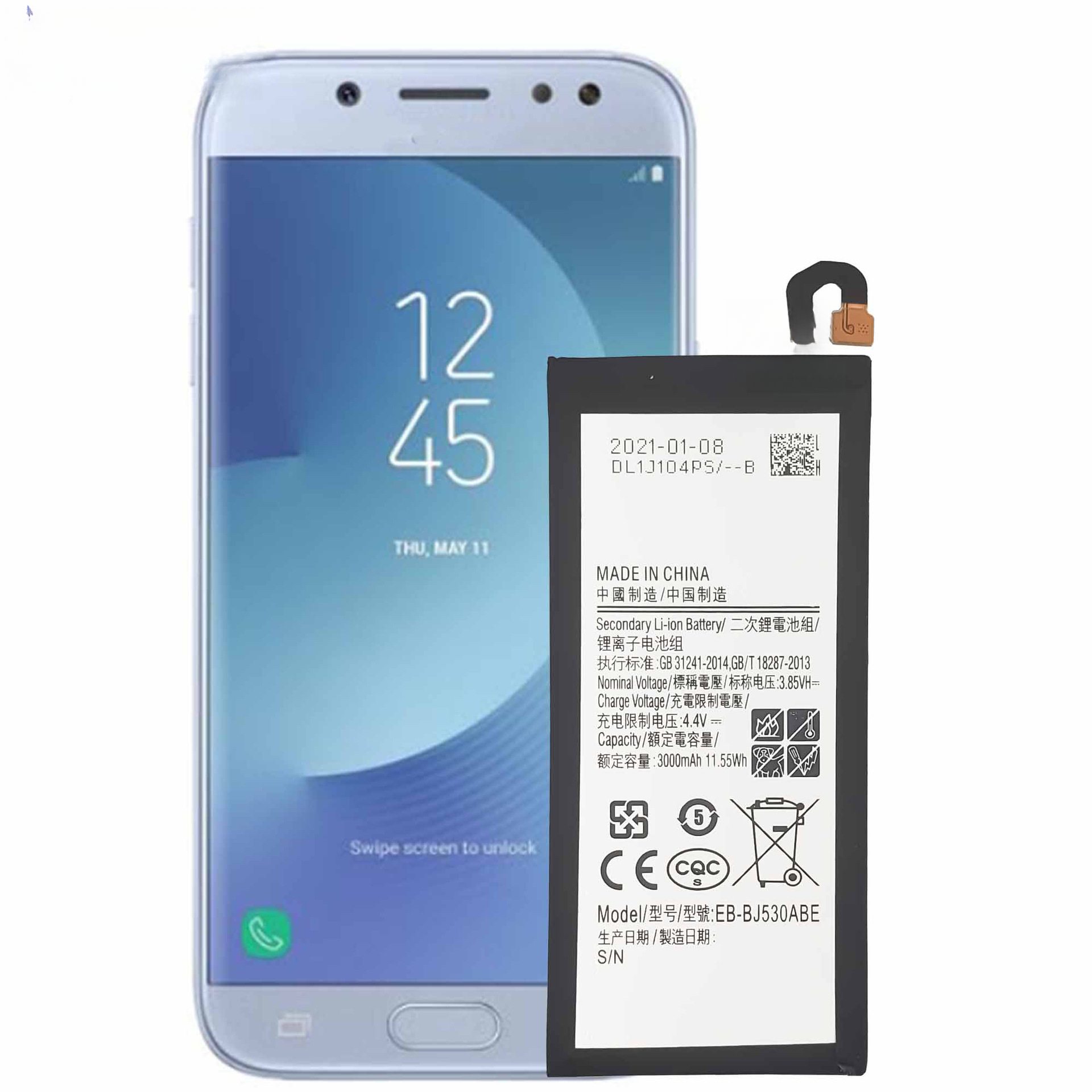 Compatible with Samsung J530/J5 Pro/J5 2017 Samsung Phone Battery EB-BJ530ABE