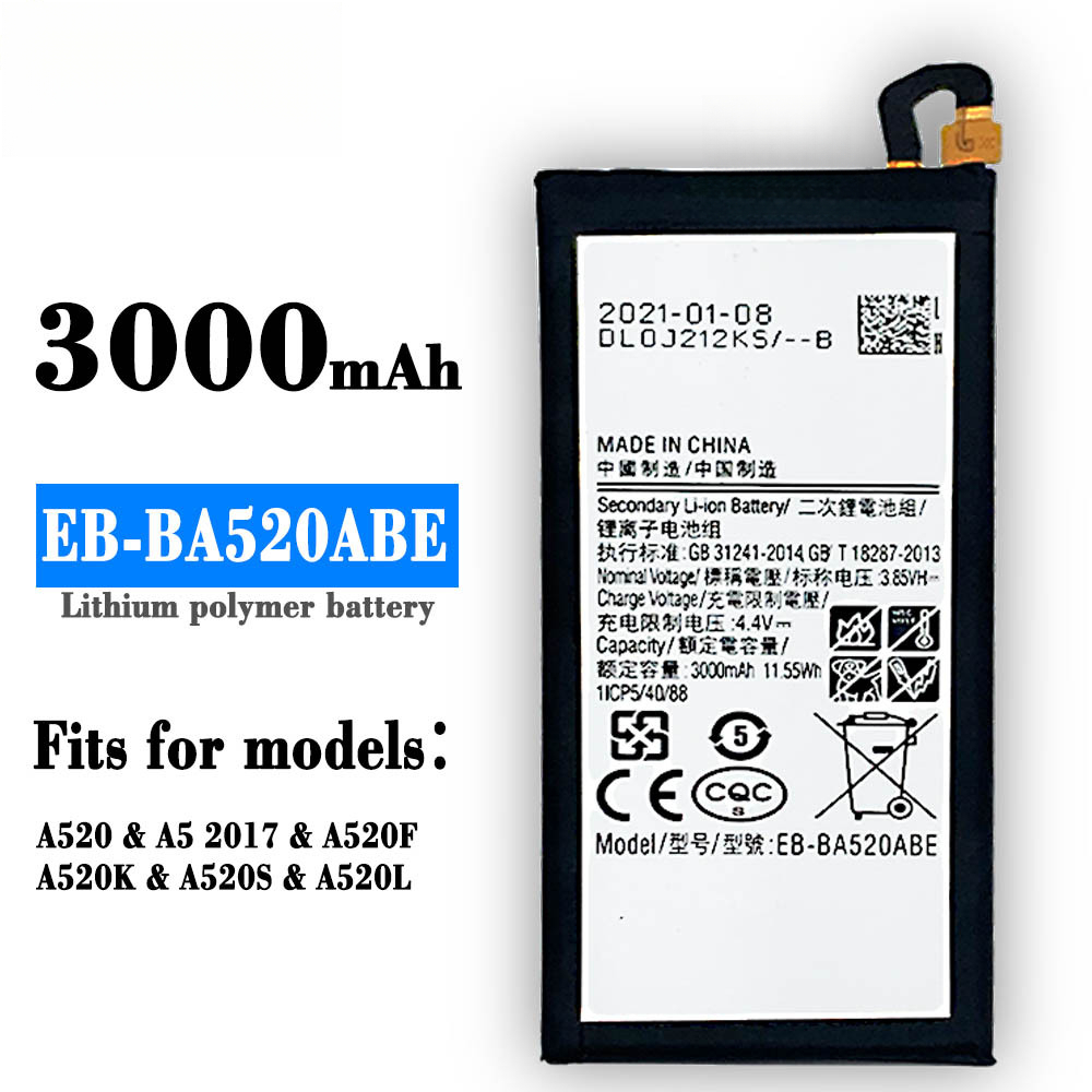 Compatible Battery for Samsung A5 (2017 Edition) A520 A520F Phone EB-BA520ABE Electric Board