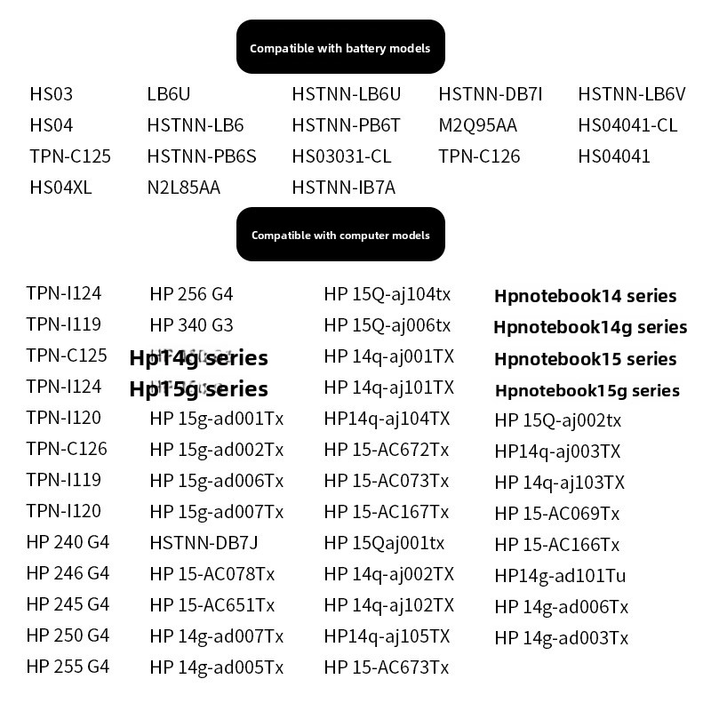 Compatible with HP HS03 HS04 G4 HSTNN-LB6U TPN-I119 240 245 Laptop Battery