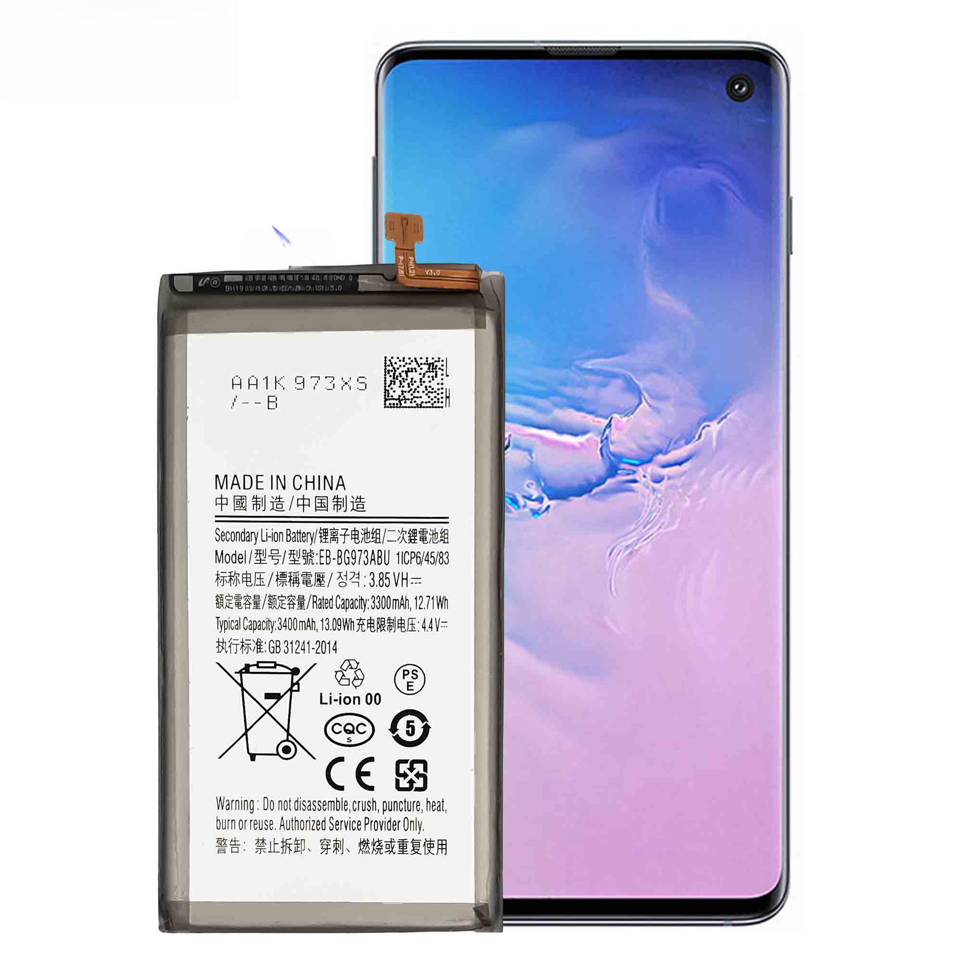 Compatible with Samsung S10 Phone EB-BG973ABU Brand New Large Capacity Built-in Battery Board