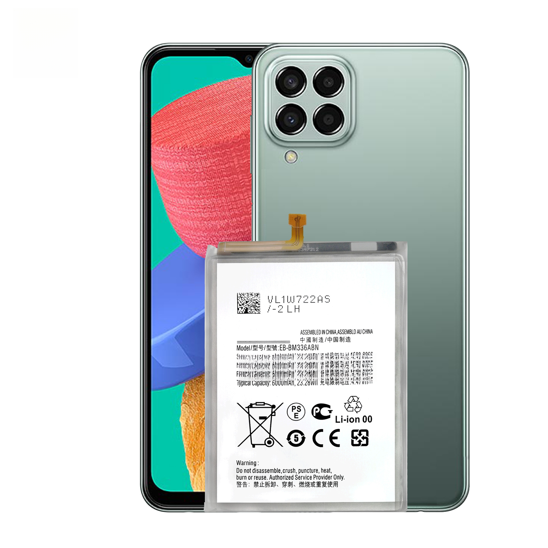 Suitable for Samsung Galaxy M33 Phone Battery EB-BM336ABN Built-in Board 6000mAh Factory Wholesale