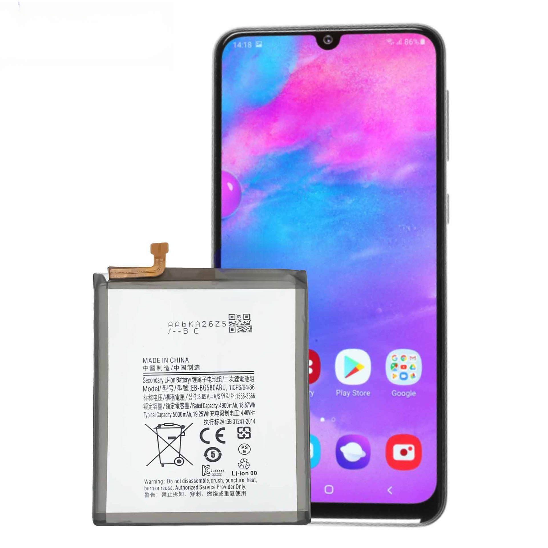 Compatible with Samsung M20 (M205)/M30 (M305)/A40S Phone EB-BG580ABU Battery