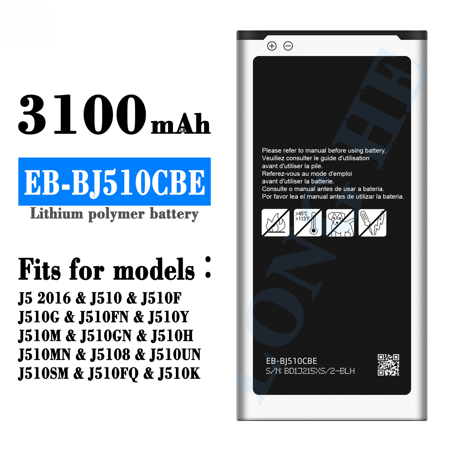 Suitable for Samsung J5 2016/J510 Phone Battery EB-BJ510CBE Charging Board Samsung Phone Battery