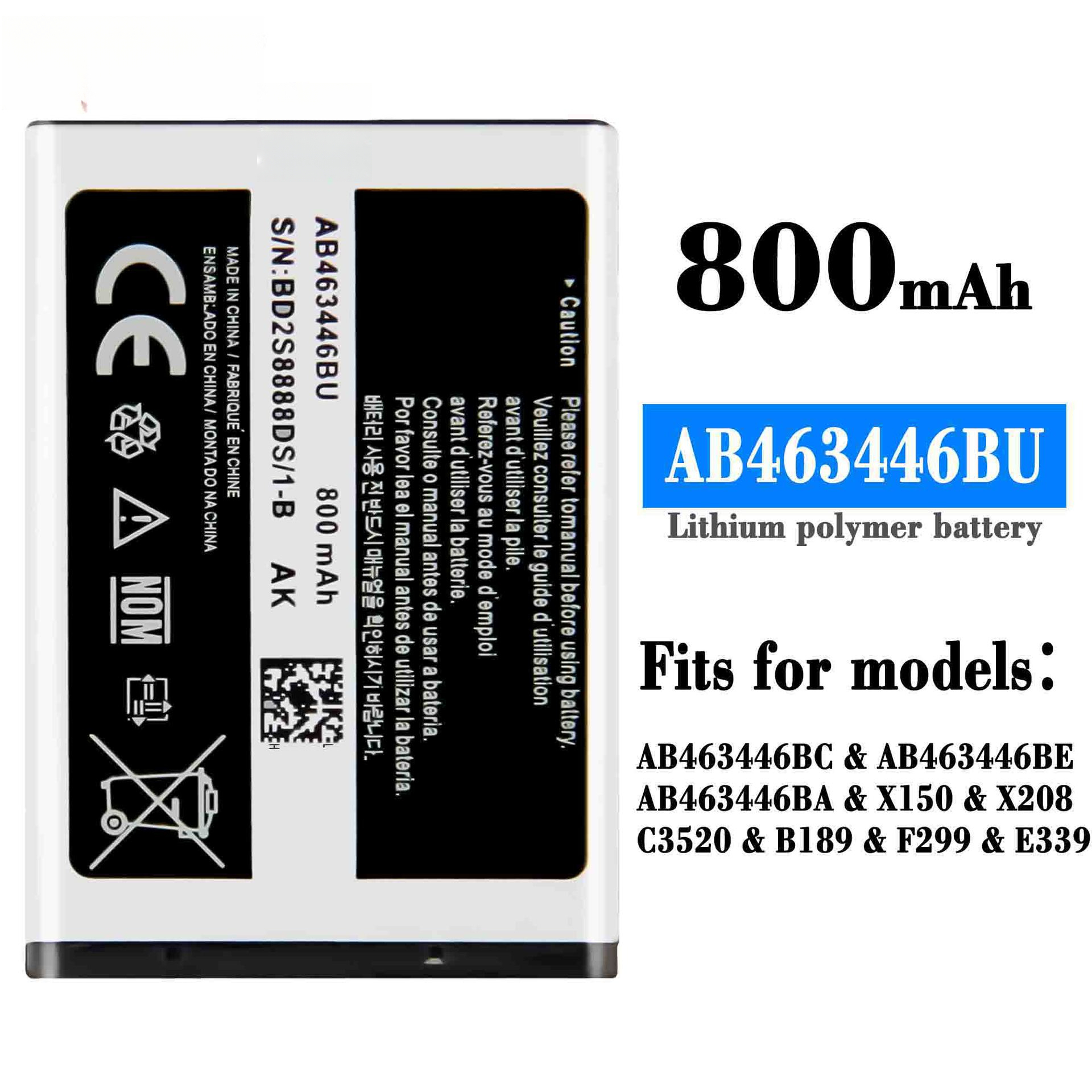 Compatible with Samsung X150/X208/C3520 External AB463446THIS Mobile Phone Battery