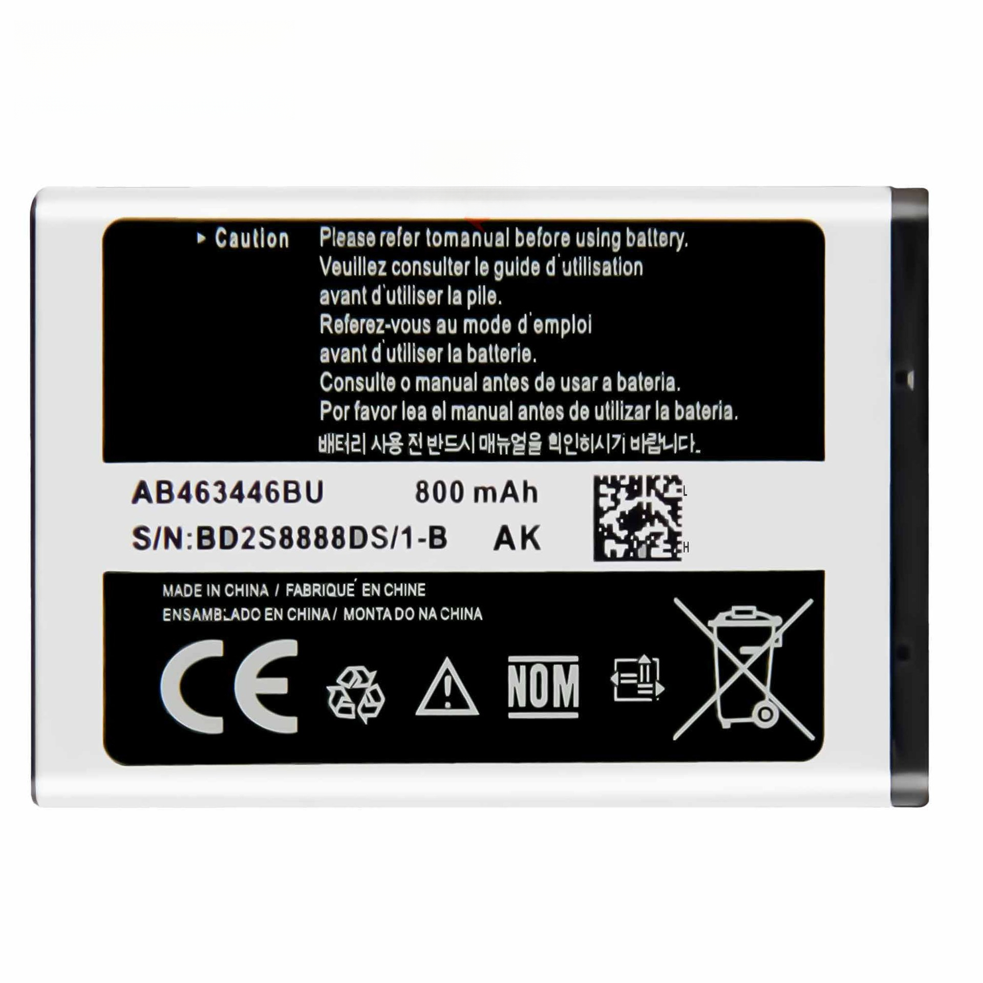 Compatible with Samsung X150/X208/C3520 External AB463446THIS Mobile Phone Battery