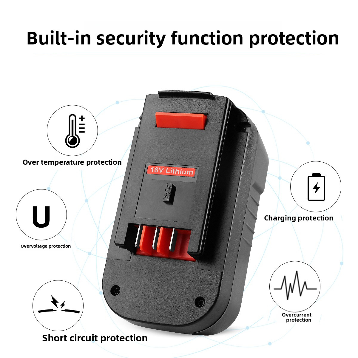 Suitable for Baide 18V Electric Tool Accessories Rechargeable Nickel to Lithium Power Battery Pack