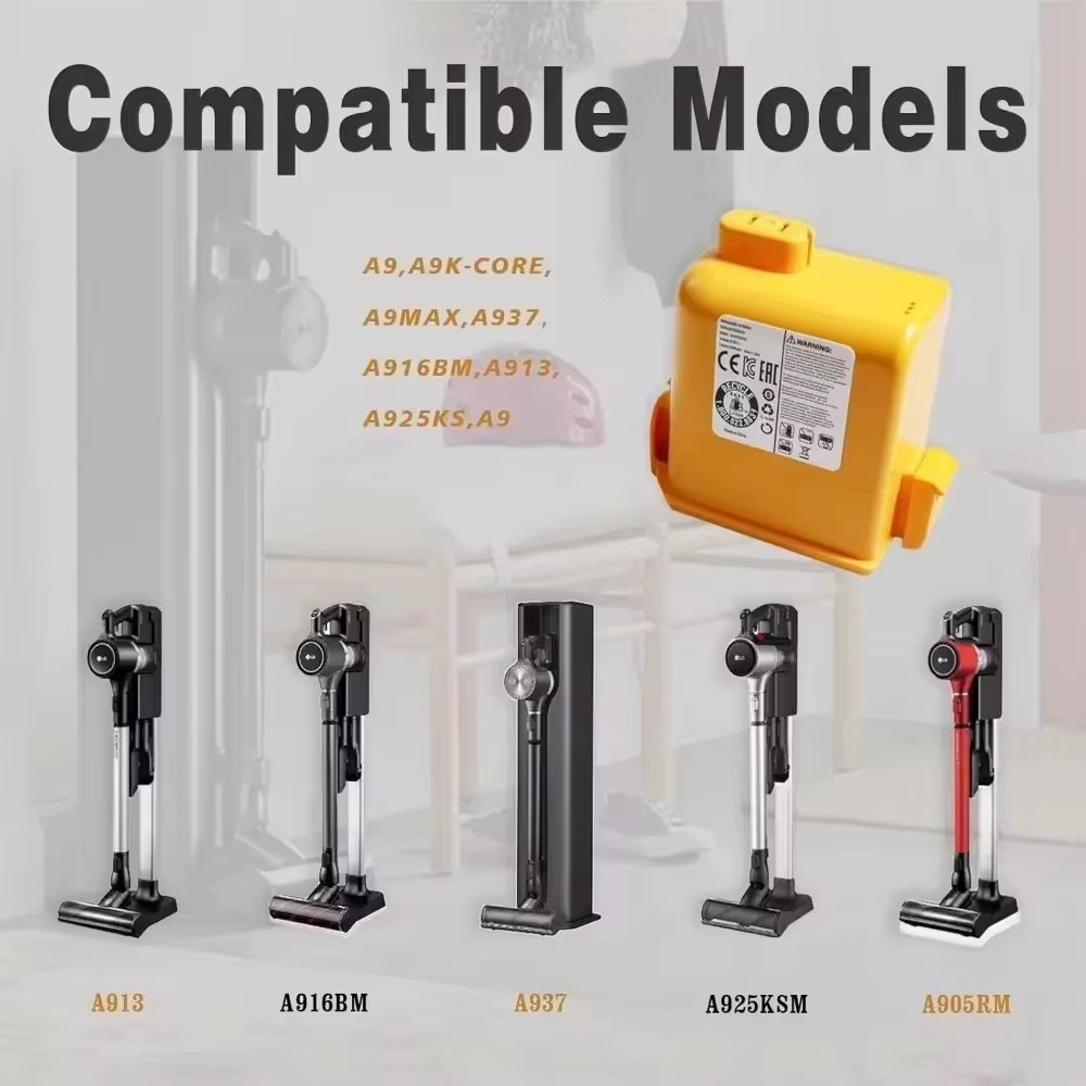 Compatible with LG Vacuum Cleaner Battery A9 A9+ A9 PLUS A905M A907GMS and Other Rechargeable Lithium Batteries