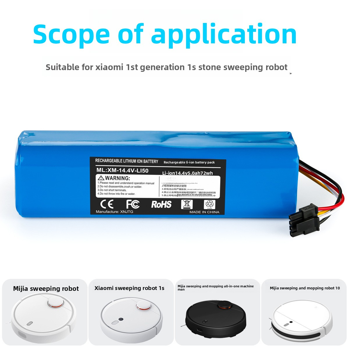 Suitable for Xiaomi Mijia 1C Robot Vacuum Battery STYTJ01ZHM Robot Vacuum Stone S50 Lithium Battery