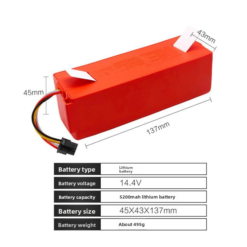 Suitable for Xiaomi Roborock Vacuum Cleaner Accessories Lithium Battery 14.4V Roborock S50 Vacuum Cleaner Lithium Battery