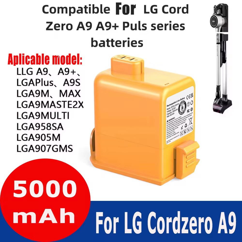Compatible with LG Vacuum Cleaner Battery A9 A9+ A9 PLUS A905M A907GMS and Other Rechargeable Lithium Batteries