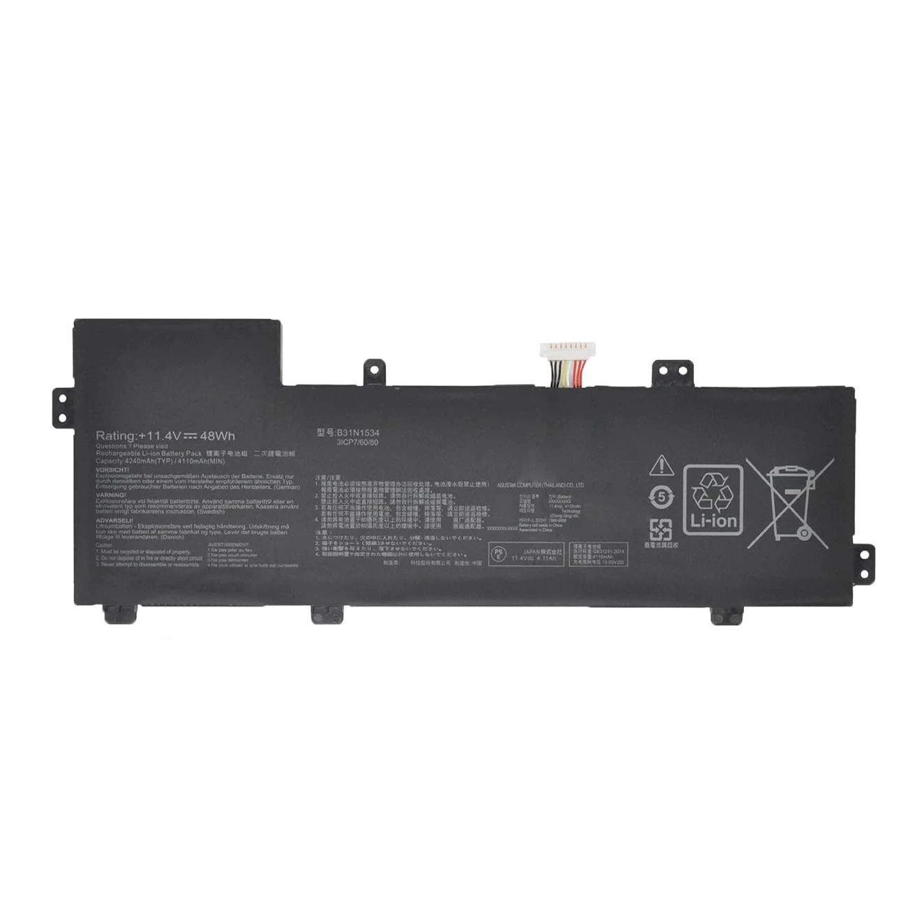 Compatible with ASUS U5000U UX510 UX510UX/UW V510U/UX B31N1534 Laptop Battery