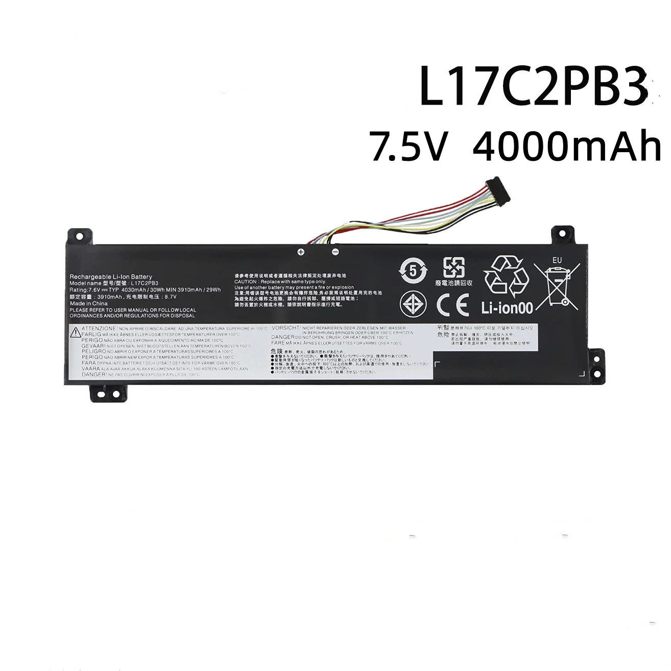 Applicable to Lenovo L17m2pb3/PB4 L17c2pb3 L17l2pb4 L17l2pb3 Laptop Battery