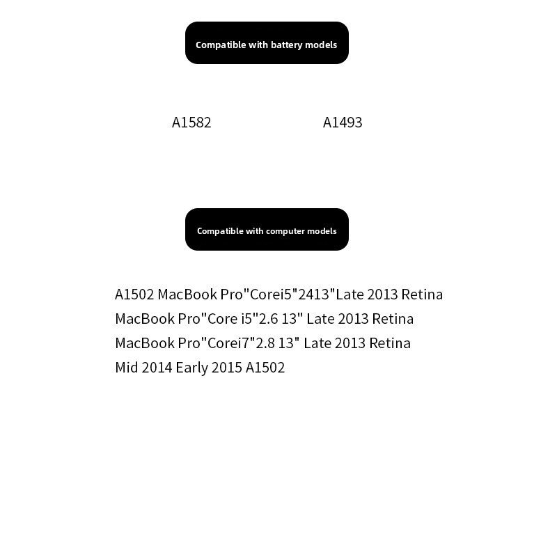 Compatible with Apple A1493 A1582 MacBook Pro 13-inch 2013 2015 A1502 Laptop