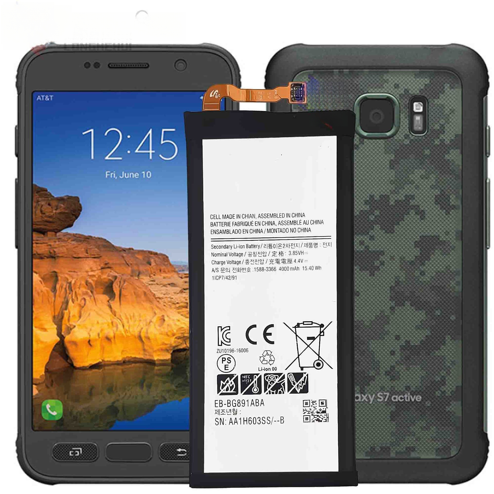 Suitable for Samsung S7 Active phone battery EB-BG891ABA large capacity built-in charging board 4000mAh