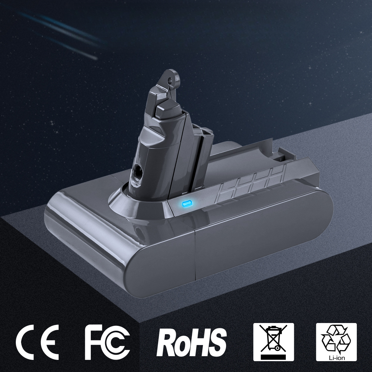 Suitable for Dyson V6 Battery 21.6V DC62 DC58 Handheld Vacuum Cleaner Power Battery