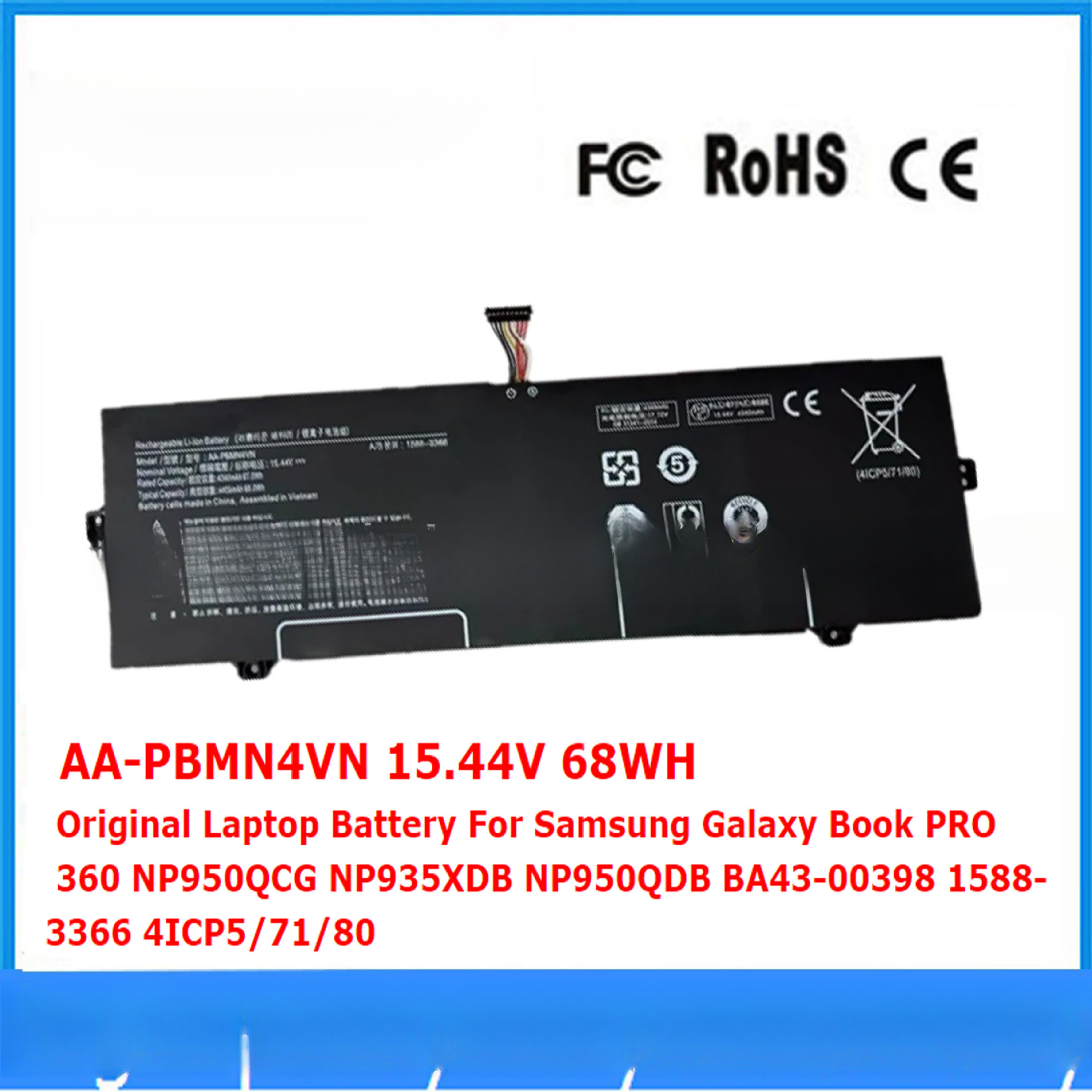 Suitable for Samsung Galaxy Book Pro 360 NP950XDB Laptop Battery AA-PBMN4VN