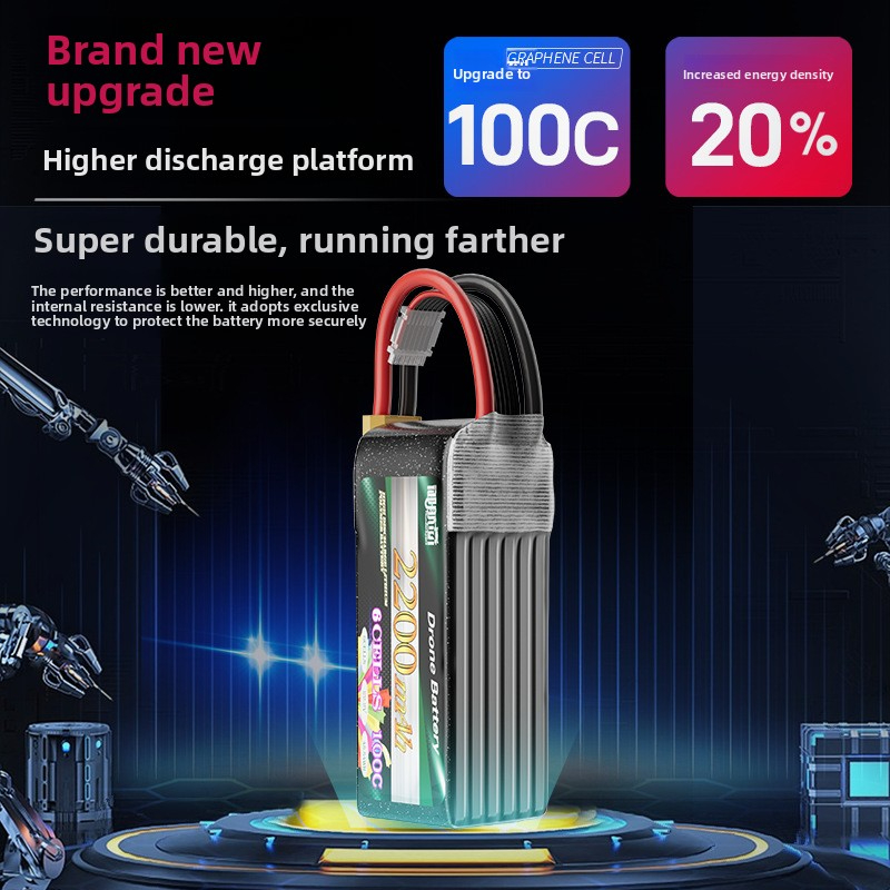 FPV 2200mAh 6S 22.2V 100C 5inch 6inch Drones Aircraft Model Battery BSMI Certification