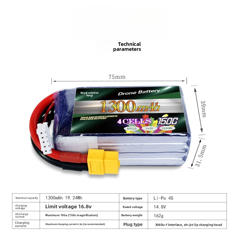 FPV Drone Battery 150C Drone Battery 4S/6S 22.2V Model Aircraft Battery BSNI Certified 1400mAh