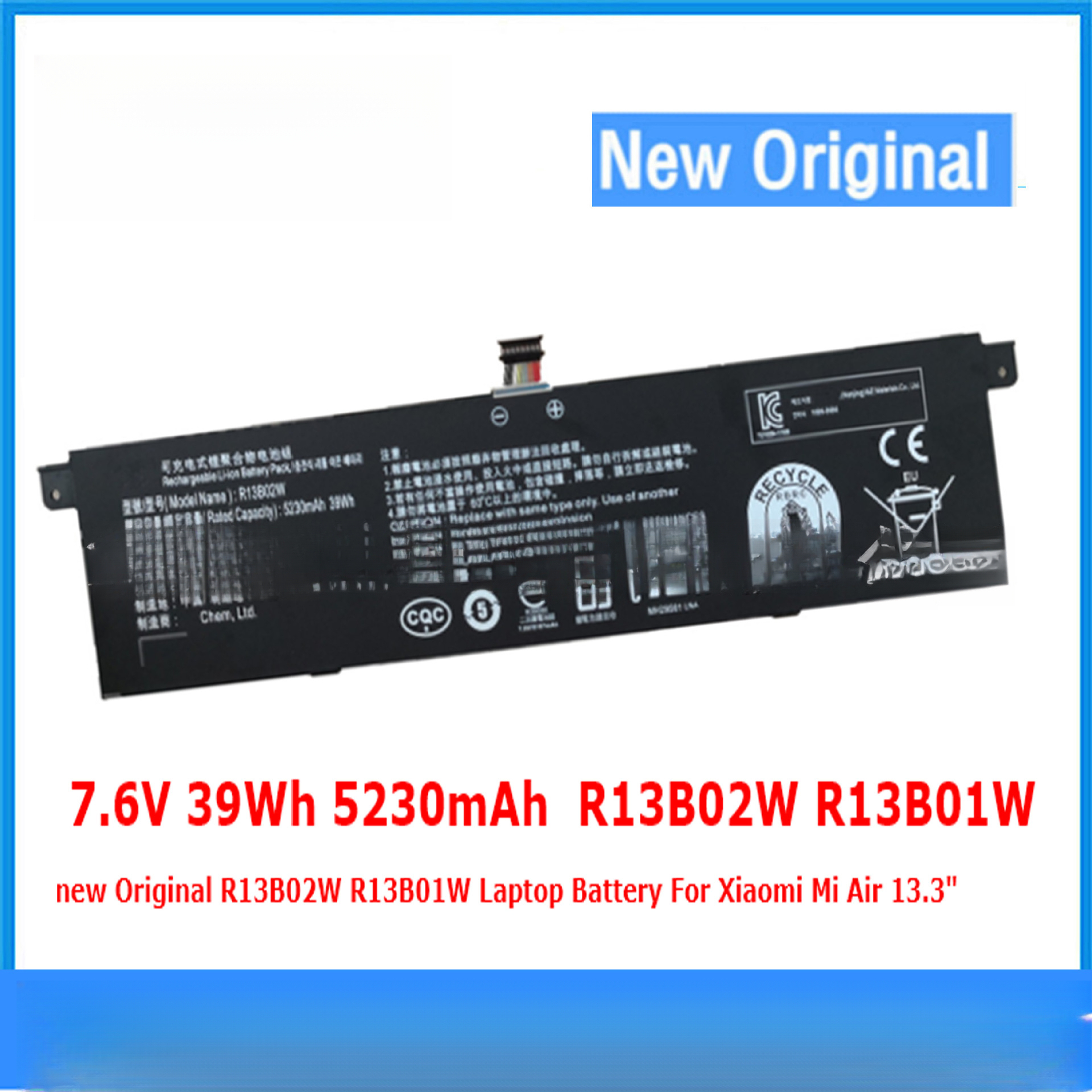Uygunluk: Xiaomi Air 13 13.3 inç161301-01 R13B01W R13B02W notebook battery