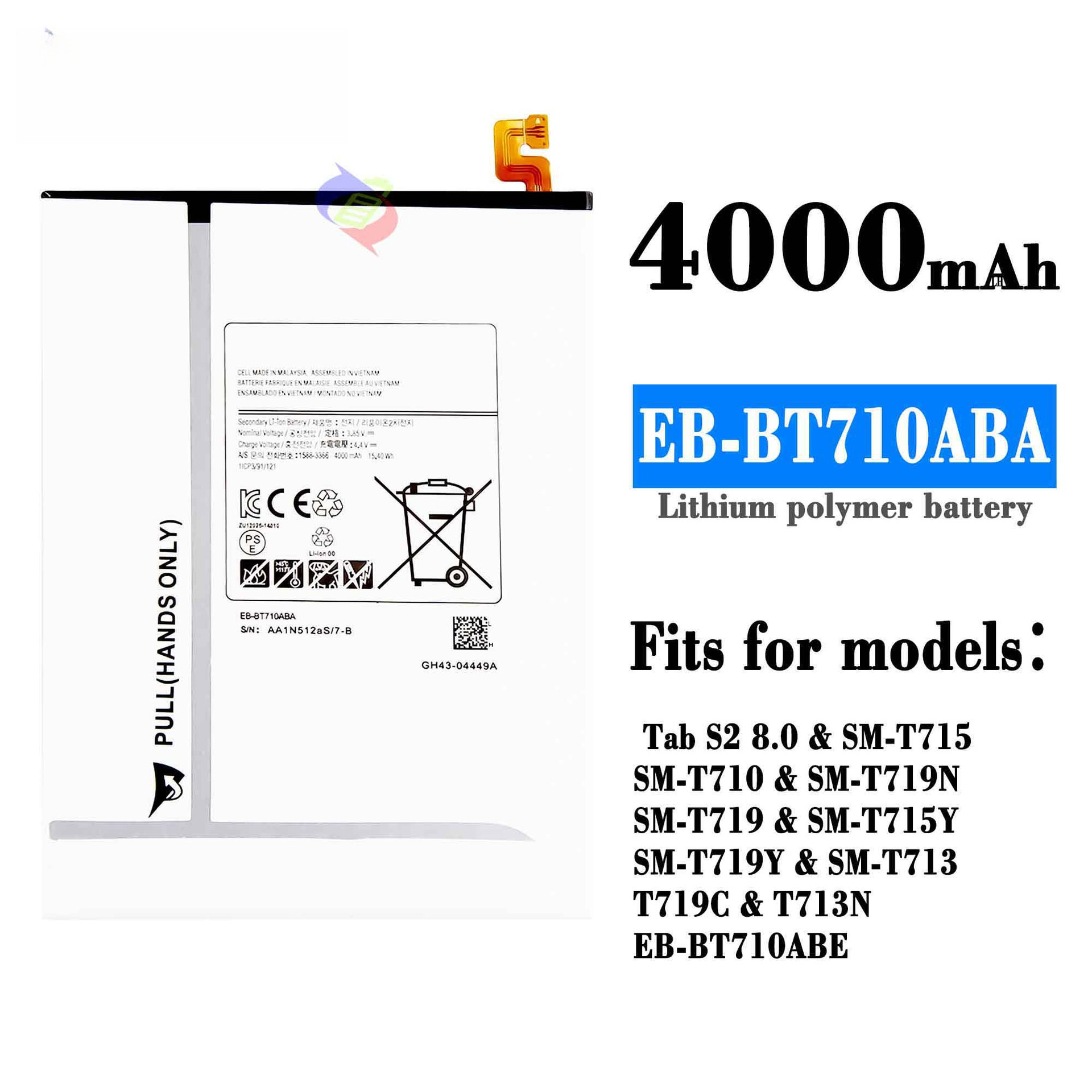 Suitable for Samsung Tab S2 8.0/T719C/T713N Tablet Battery EB-BT710ABA Charging Board Samsung Tablet Battery