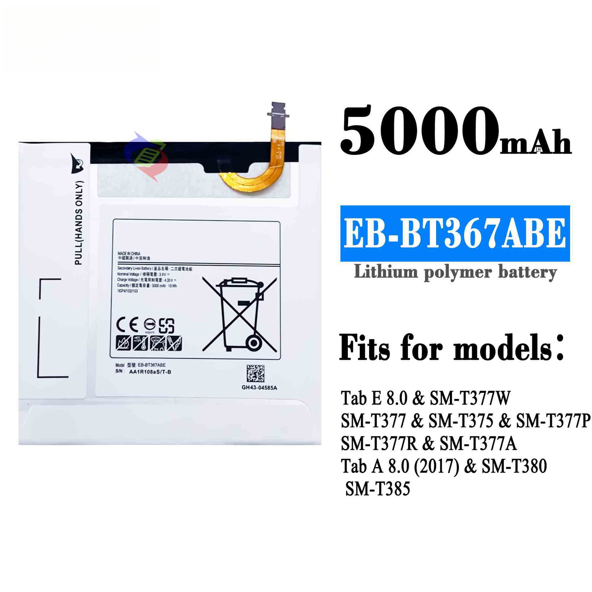 Suitable for Samsung Tab E 8.0/Tab A 8.0 Large Capacity Tablet Brand New Rechargeable Battery EB-BT367ABE