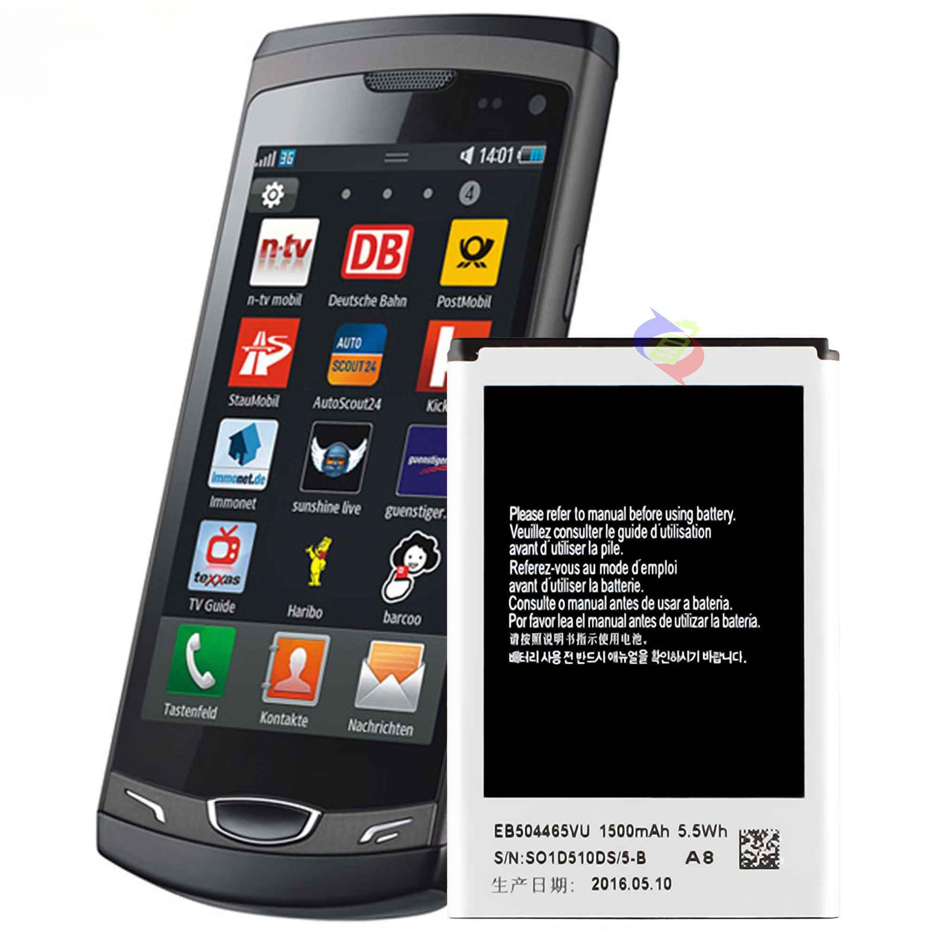 Suitable for Samsung B6520 Omnia PRO5 Mobile Phone External Battery EB504465VA Samsung Mobile Phone Battery