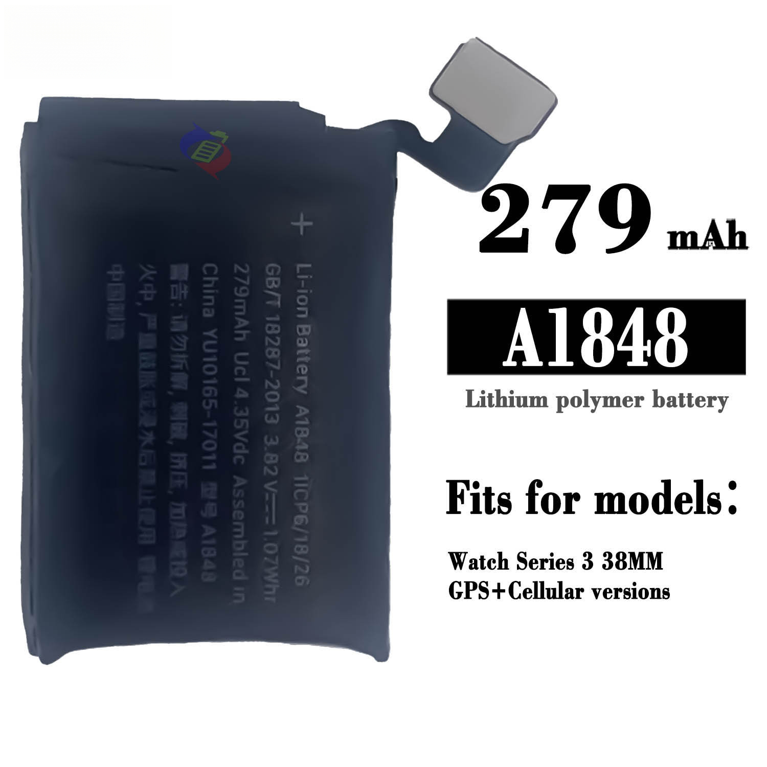 Compatible with Apple Watch Series 3 GPS 38mm Cellular Version A1848 Apple Watch Battery