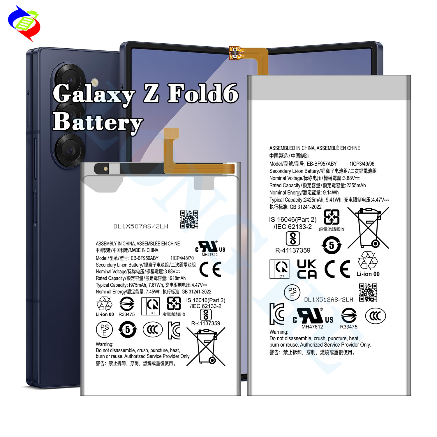 Suitable for Samsung Galaxy Z Fold 40% off Foldable Phone Battery EB-BF957ABY/BF956 Wholesale