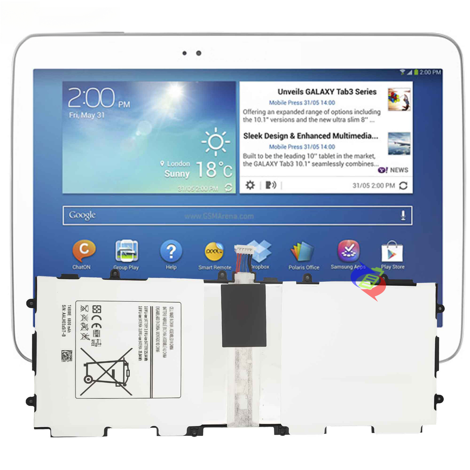 Suitable for Samsung Tab3 10.1/P5220/P5210/P5220 Tablet Battery T4500E Charging Board