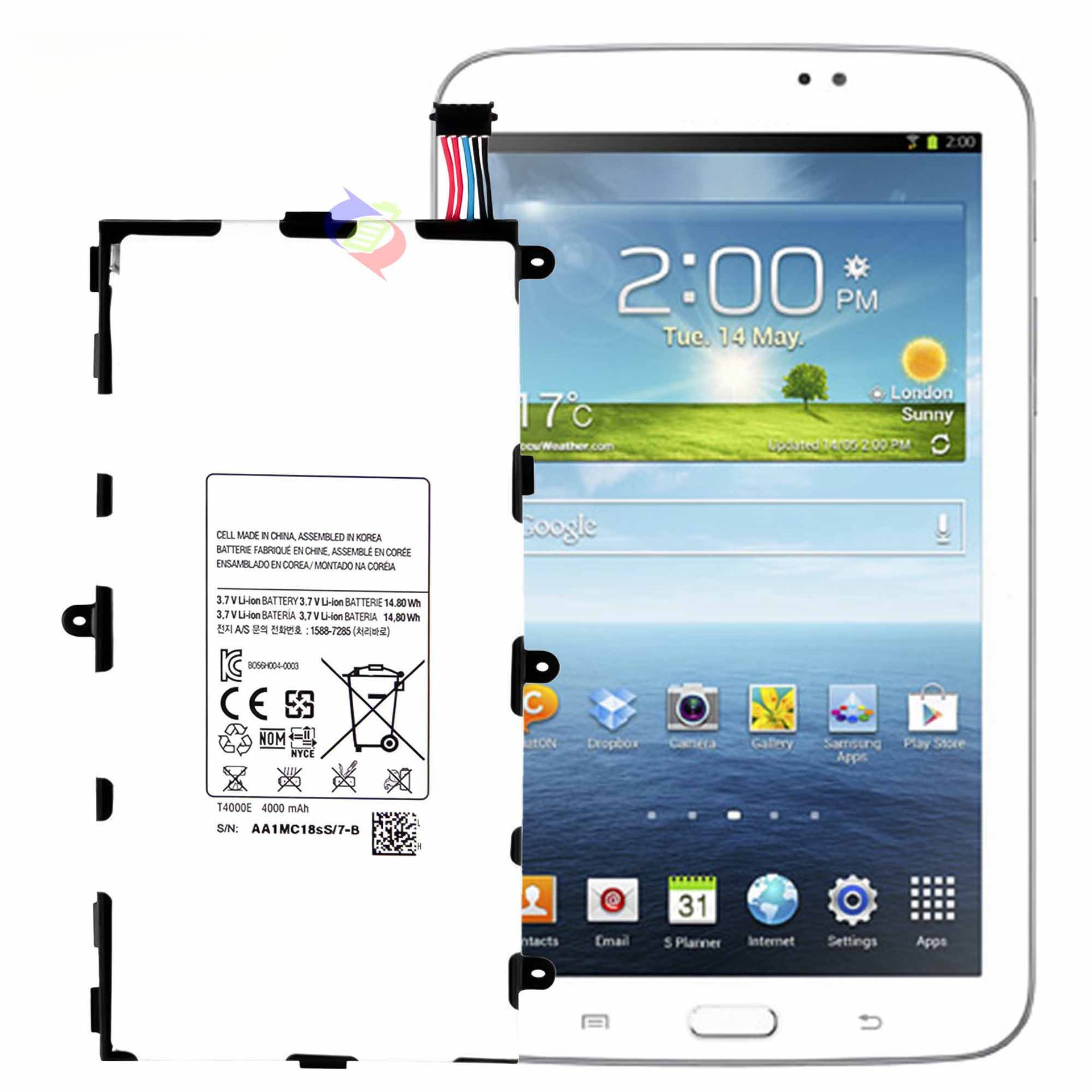 Suitable for Samsung Tab3 7.0 Tablet Battery T4000E Large Capacity Built-in Charging Board