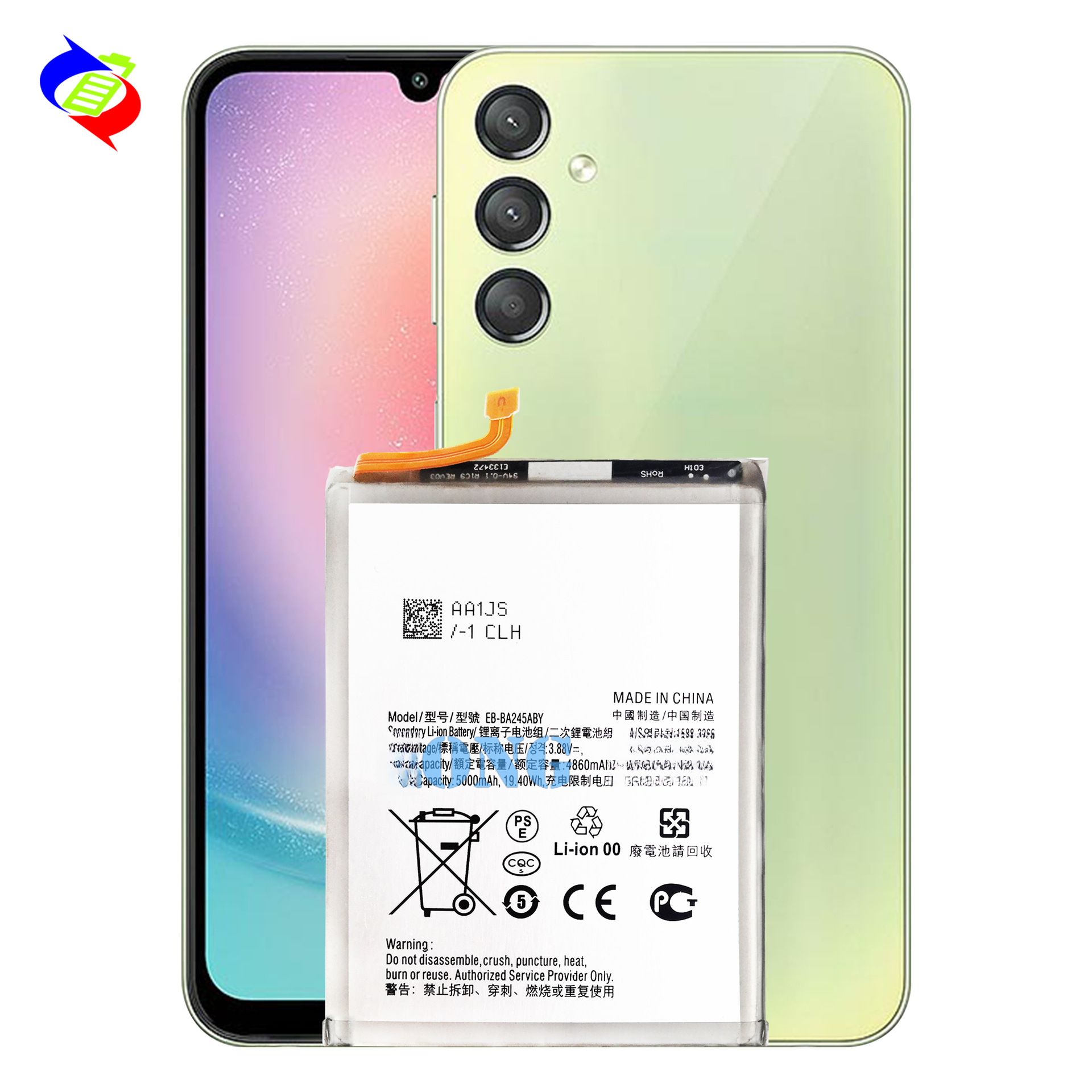 Suitable for Samsung A24 4G Phone Battery EB-BA245ABY Large Capacity 5000mAh