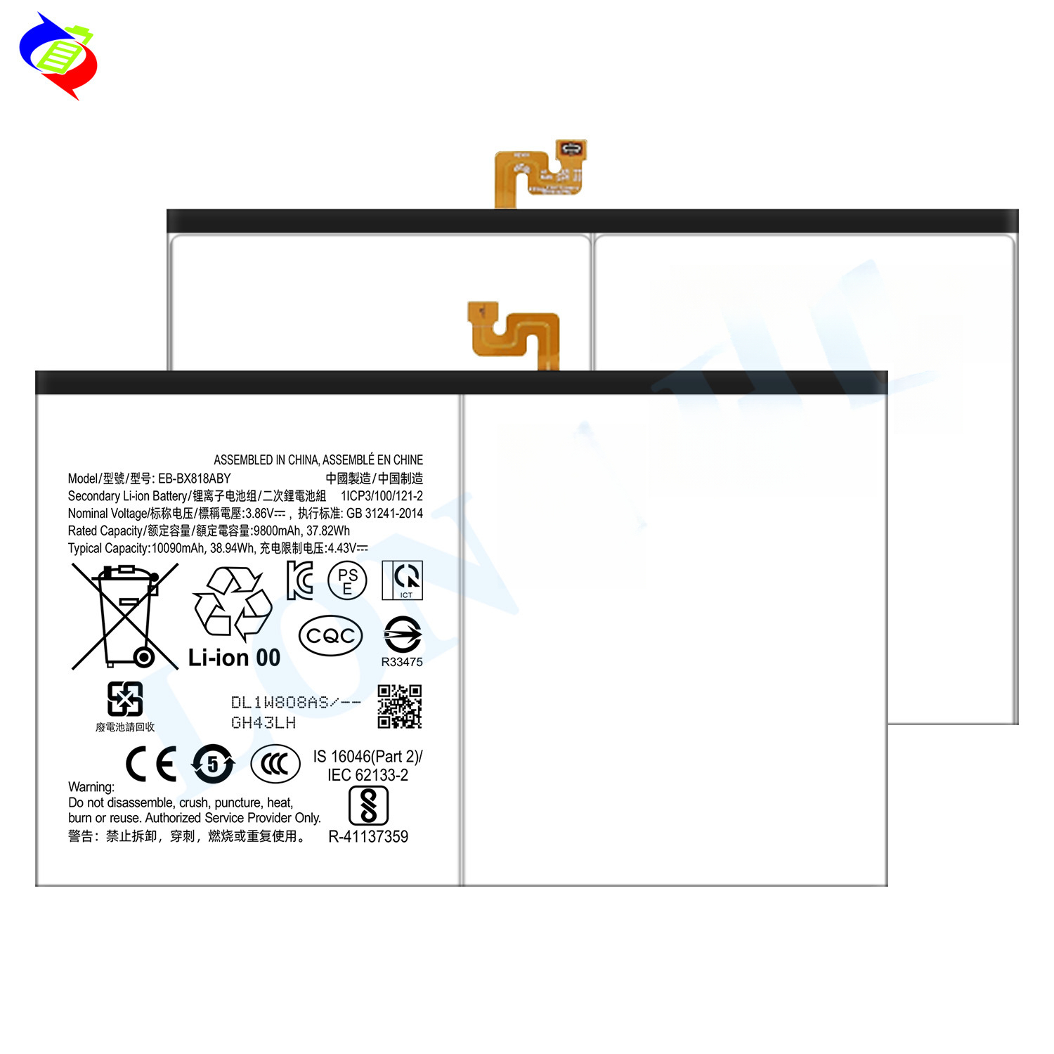 Suitable for Samsung Tab S9FE Plus (2023)/Tab S9+ 12.4 Tablet Battery EB-BX818ABY