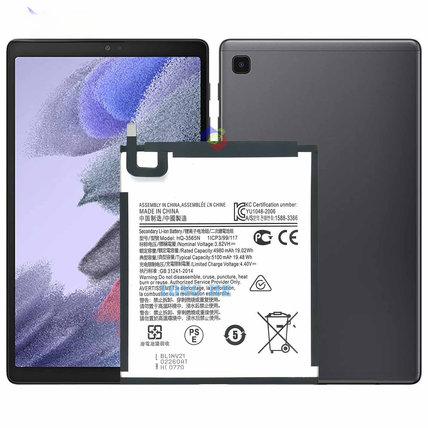 Șuited for Samsung Tab A7 Lite Tablet Battery HQ-3565N Large Capacity Battery Samsung Phone Battery
