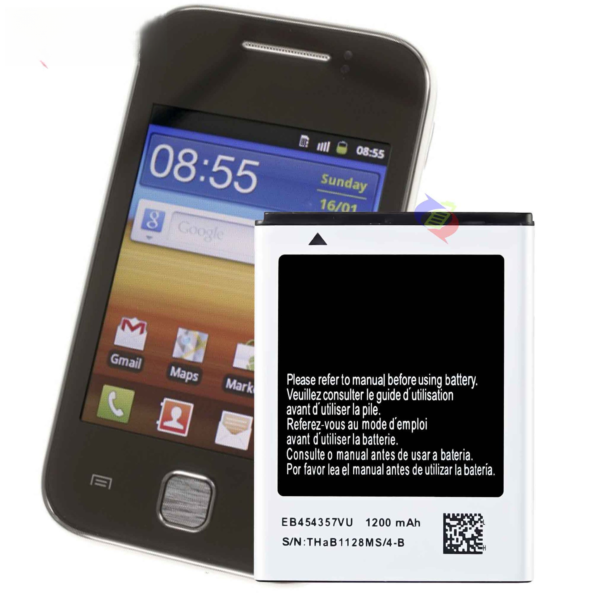 Suitable for Samsung S5360/S5830/Wave538 Mobile Phone Battery EB4543572 Samsung Mobile Phone Battery