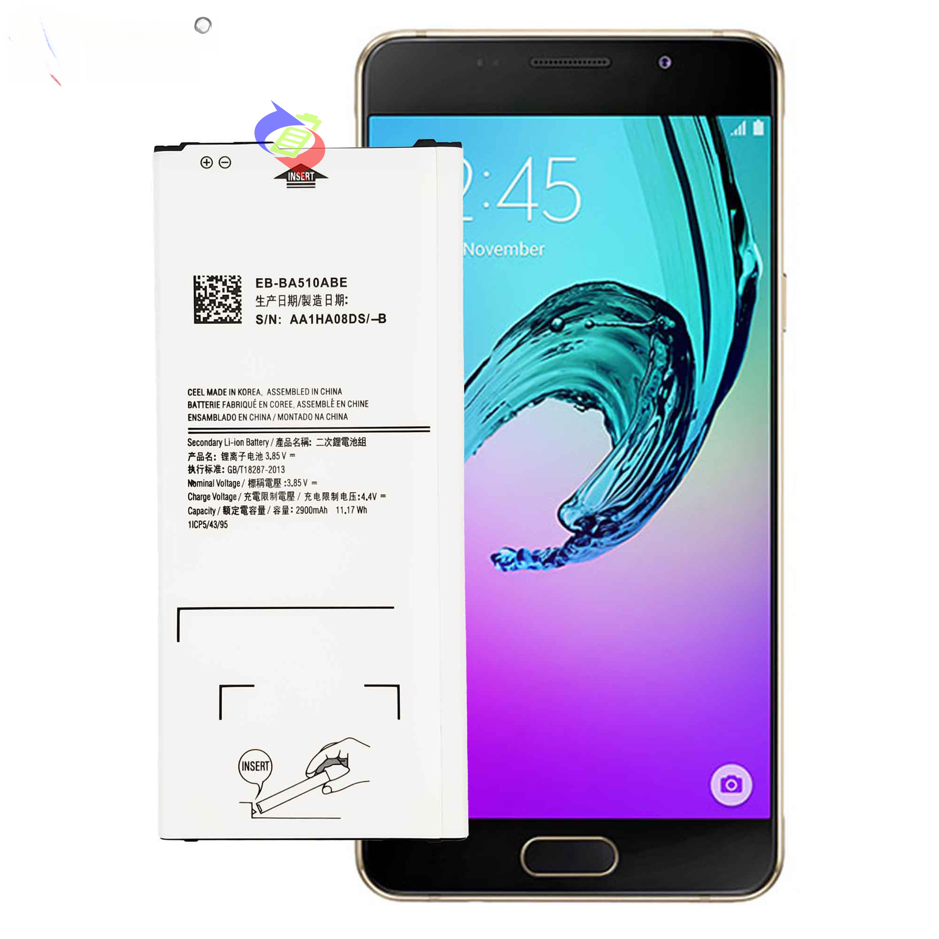 Suitable for Samsung A5 2016 Phone Battery EB-BA510ABE Built-in 2900mAh Samsung Phone Battery