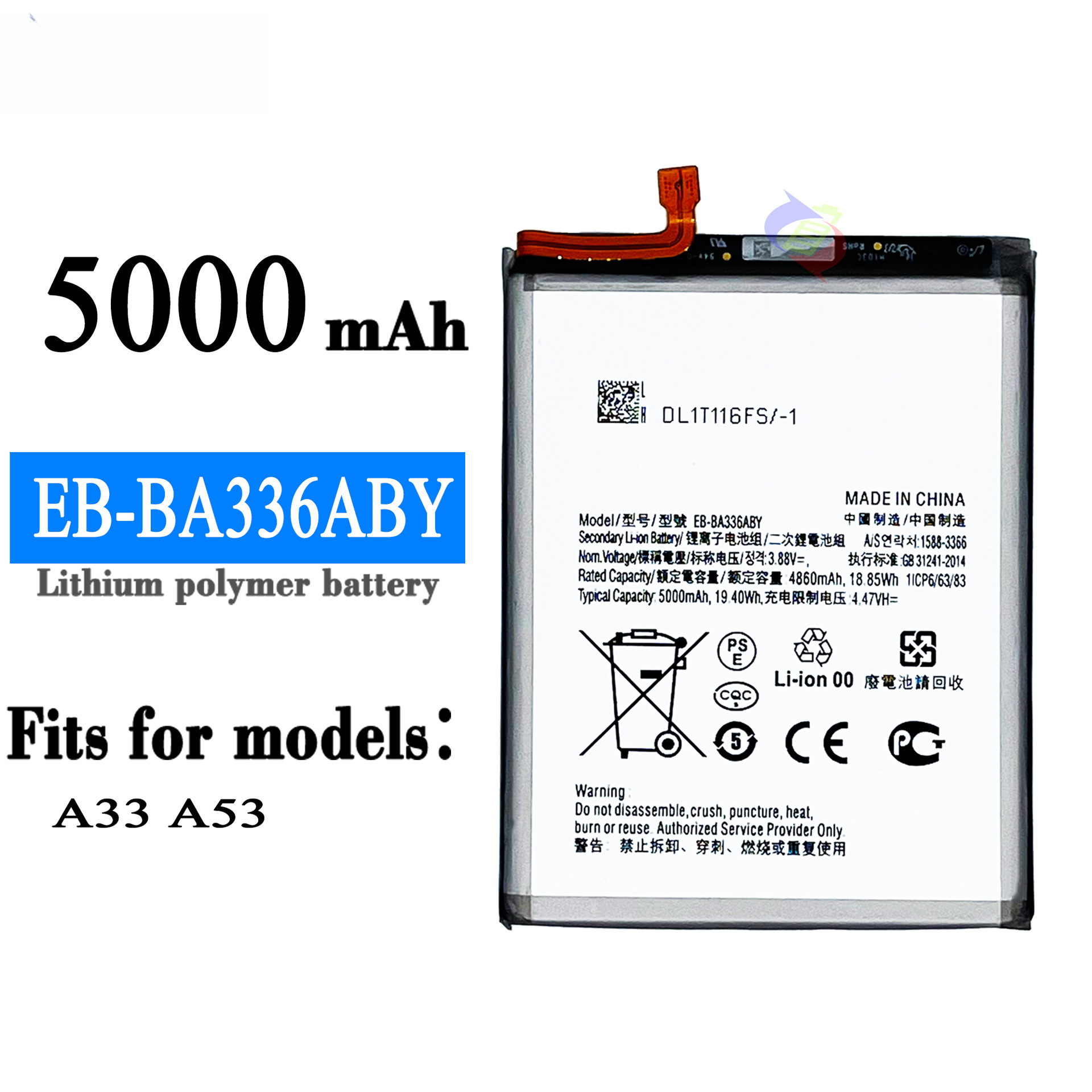 Suitable for Samsung A53 Phone Battery SM-A5360 Battery EB-BA336ABY A33 5G Version Lithium Battery Board