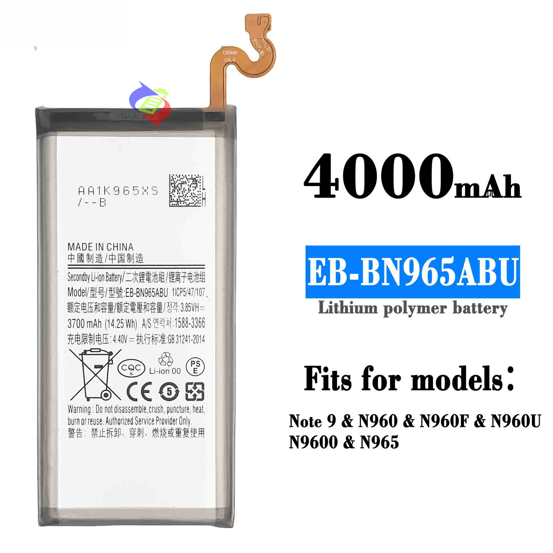 Suitable for Samsung Note 9/N960 EB-BN965ABU Phone Battery 4000mAh