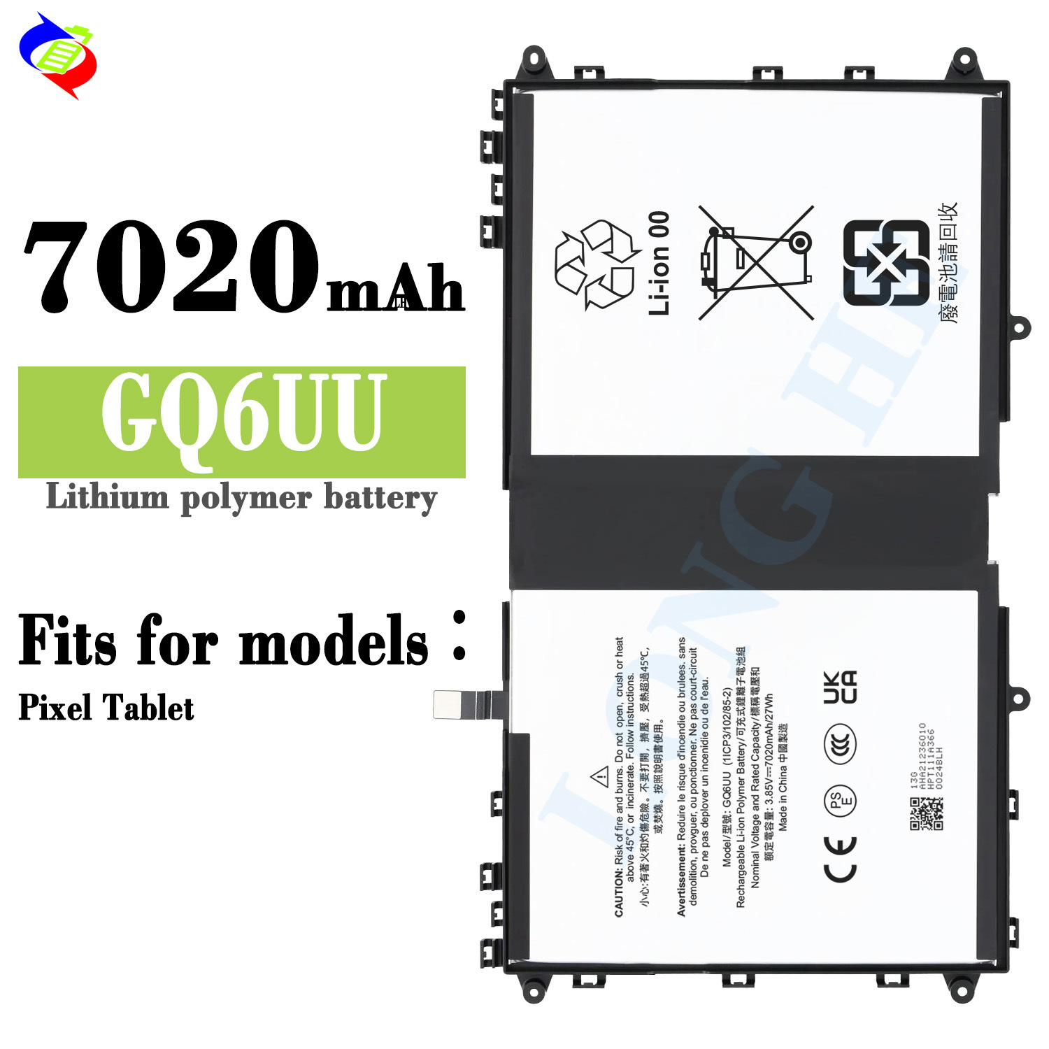 7020mAh Built-in Circuit Board Battery for Google Pixel Tablet and Phone Charging GQ6UU