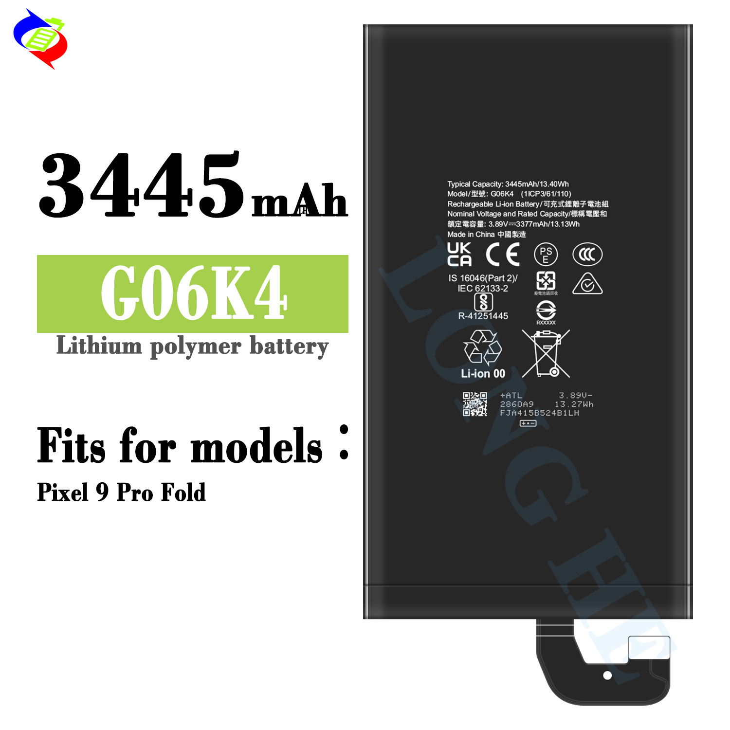 Suitable for Google Pixel 9 Pro Fold Folding Screen Phone Battery G06K4/GE59C