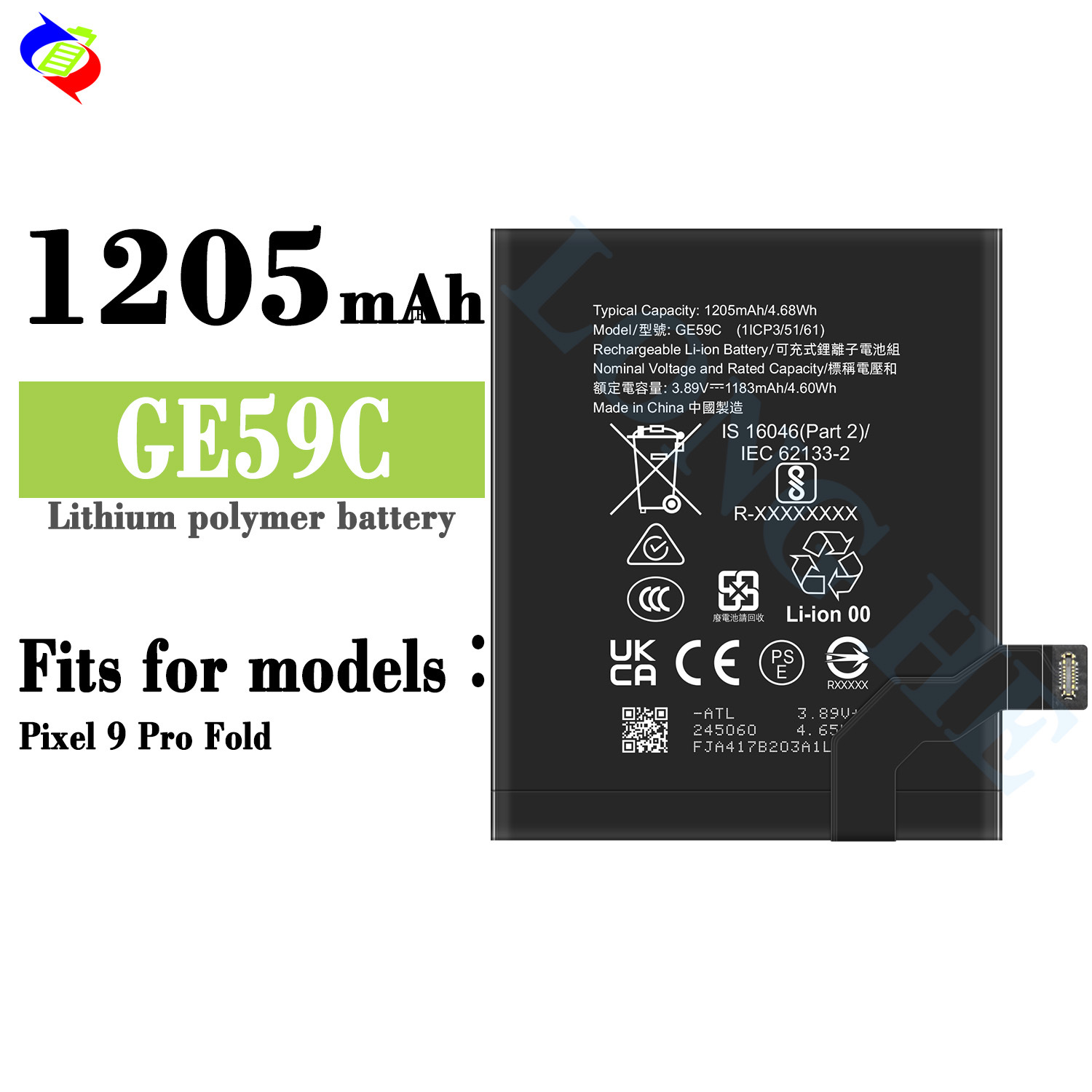 Suitable for Google Pixel 9 Pro Fold Folding Screen Phone Battery G06K4/GE59C