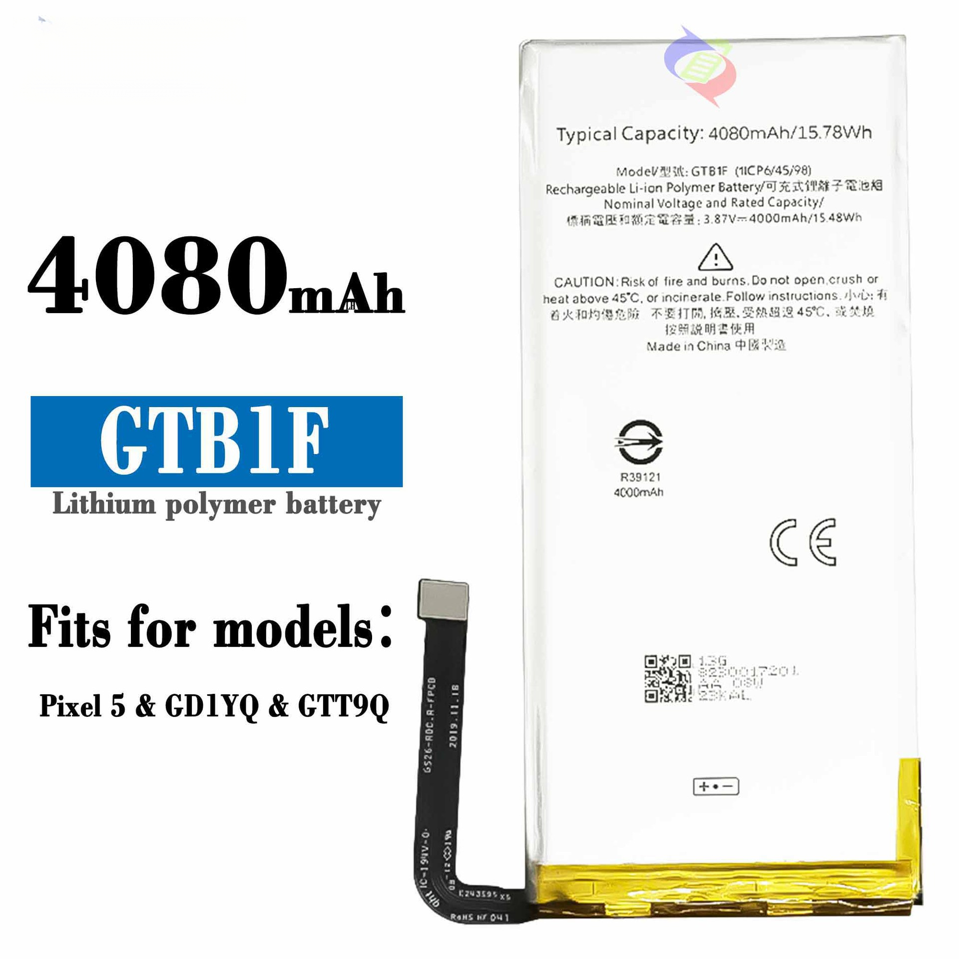 Suitable for Google Pixel 5 phone battery GTB1F built-in charging board 4080mAh