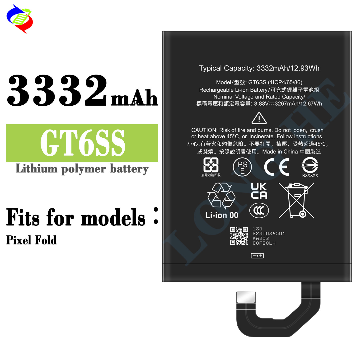 Suitable for Google Pixel Fold Foldable Screen Phone Battery Charger GPDX1/GT6SS