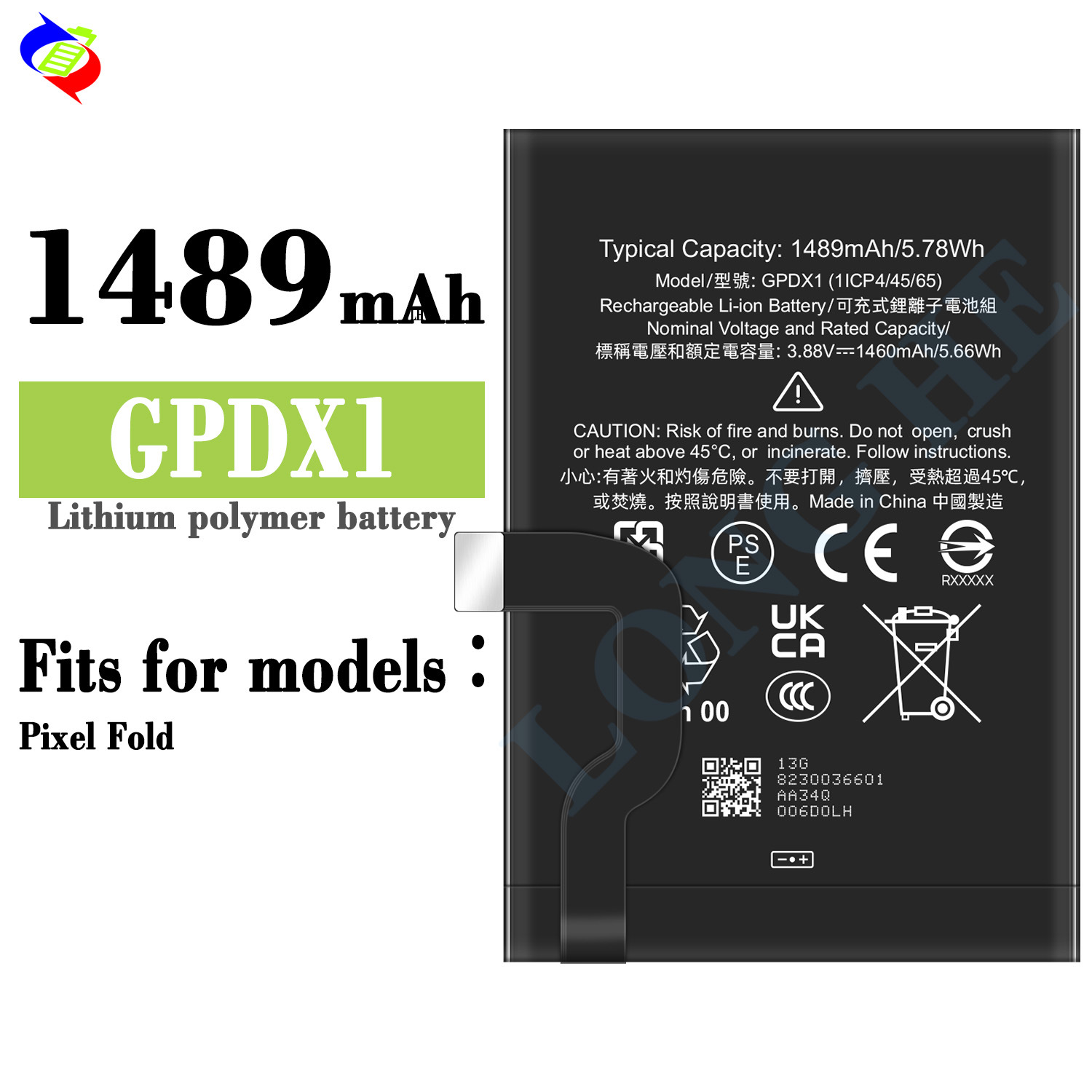 Suitable for Google Pixel Fold Foldable Screen Phone Battery Charger GPDX1/GT6SS