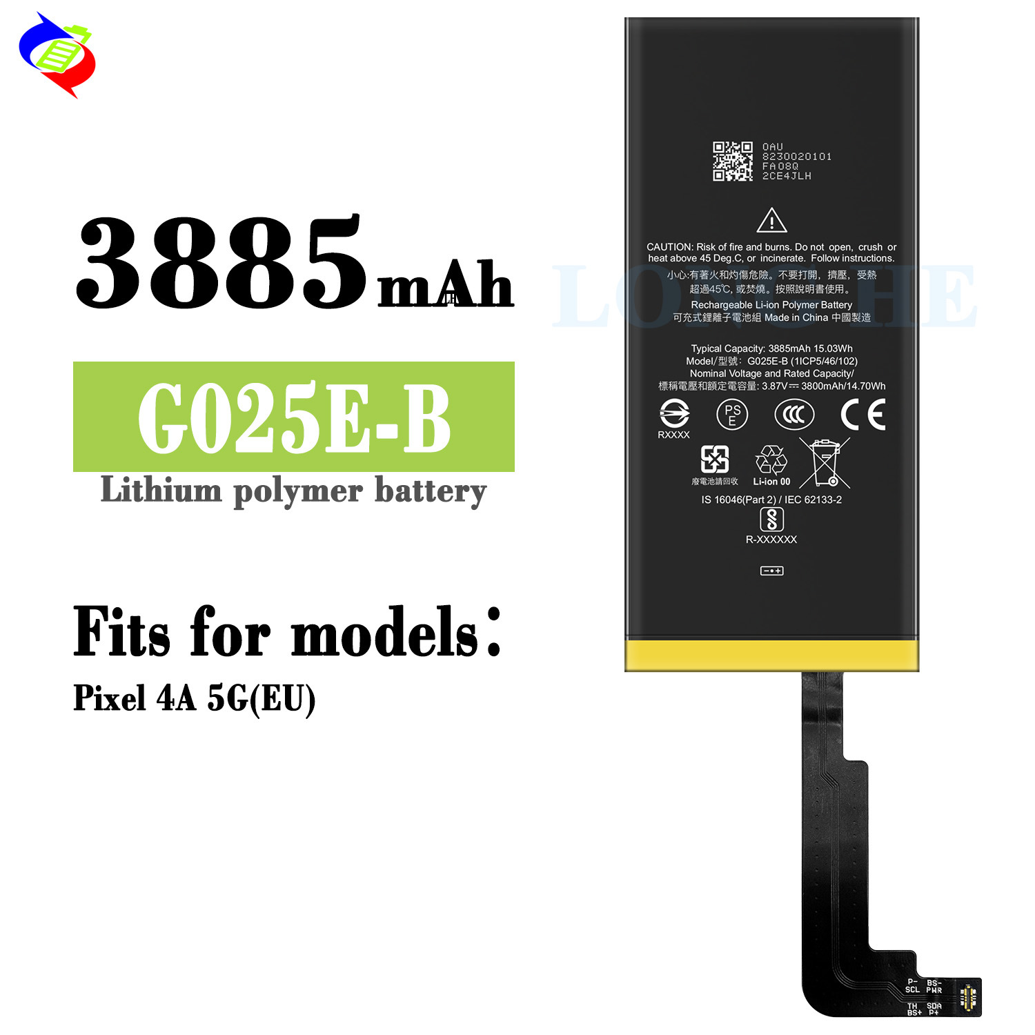 Suitable for Google Pixel 4A 5G European Version Phone Battery G025E-B Cell Built-in Circuit Board